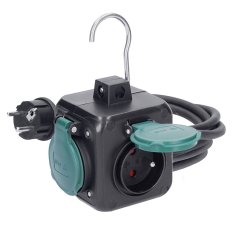 Prodlužovací přívod kostka, 3 zásuvky IP44, 3 x 1,5mm2 - 5m