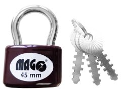 Visací zámek ocelový 45 mm - hnědý