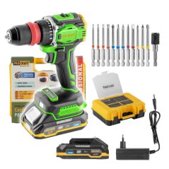 Aku vrtací šroubovák Procraft PA18ProDFR2 + sada bitů | PA18ProDFR2-1B-C