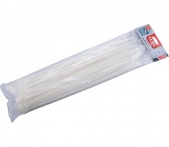 pásky stahovací na kabely EXTRA, bílé, 370x7,6mm, 50ks, nylon PA66