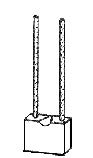 Uhlík (1ks) pro vysokozdvižné vozíky  (7 x 18 x 14 mm), typ 142