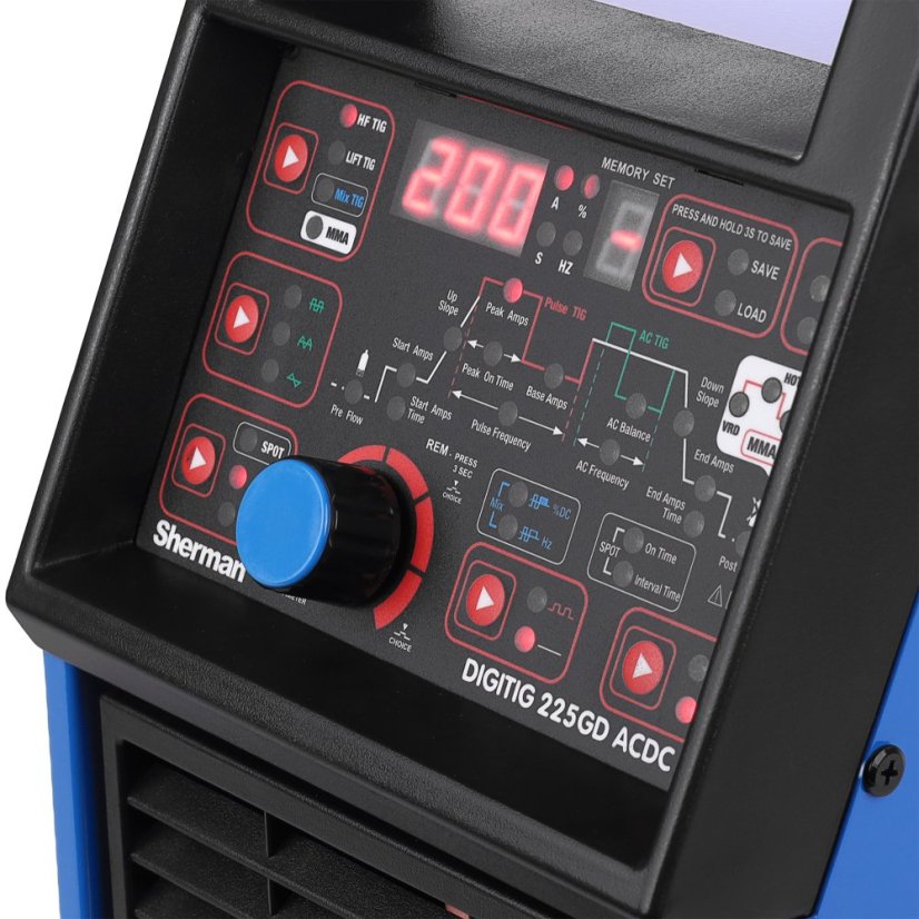 Zvárací invertor TIG | DIGITIG 225GD AC/DC MIX | 200A / 60% | horák SR26 / 4m