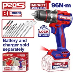 Aku vrtací šroubovák s příklepem 20V 96Nm solo