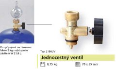 Jednocestný ventil PB W 21,8L - nástavec na 2kg láhev