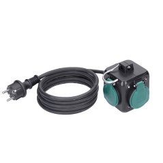 Prodlužovací přívod kostka, 3 zásuvky IP44, 3 x 1,5mm2 - 5m