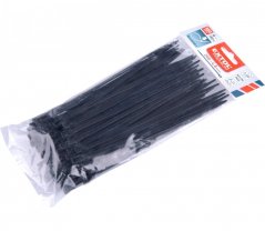 pásky stahovací černé, rozpojitelné, 200x4,8mm, 100ks, nylon PA66