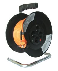 Prodlužovací přívod 3x1,5mm2 buben 4x zásuvka oranžový kabel - 50m