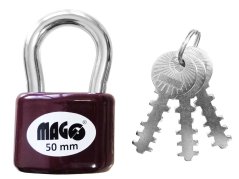 Visací zámek ocelový 50 mm - hnědý