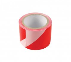 páska výstražná červeno-bílá, 75mm x 250m, PE, s nápisem ZÁKAZ VSTUPU po celé délce pásky