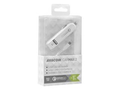 AVACOM CarMAX 2 nabíječka do auta 2x Qualcomm Quick Charge 2.0, bílá barva (micro USB kabe